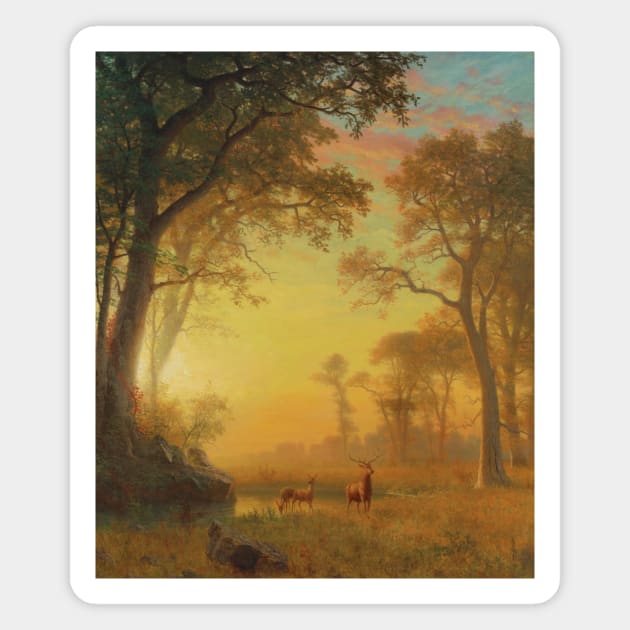 Light In The Forest by Albert Bierstadt Magnet by Classic Art Stall